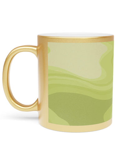 Lemon Wavey 11 oz Metallic Mug (Silver\Gold)