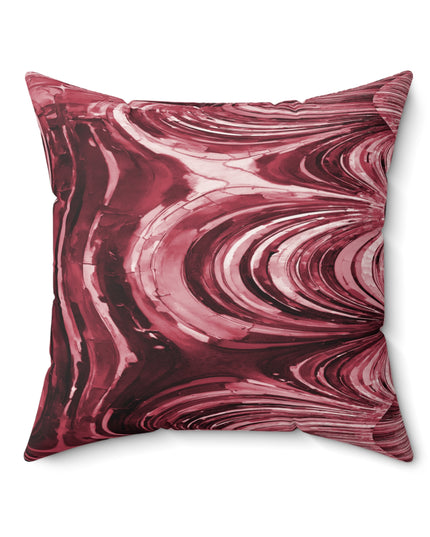 Uzi Spiral Ruby Faux Suede Square Pillow, 20" x 20"