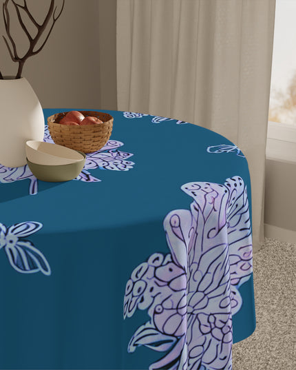 Lavender Floral Butterflies Tablecloth, 55" x 55"