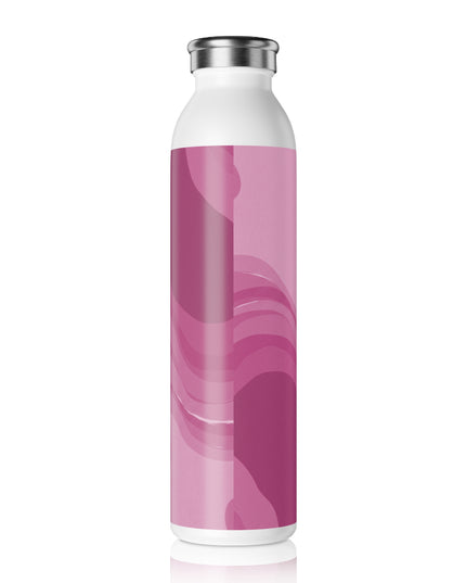 Pinky Mauve Wavey Slim Water Bottle, 20 oz White
