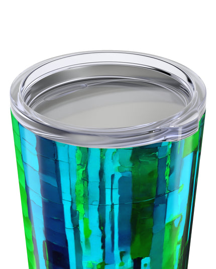Striped Blue Green Tumbler 20oz