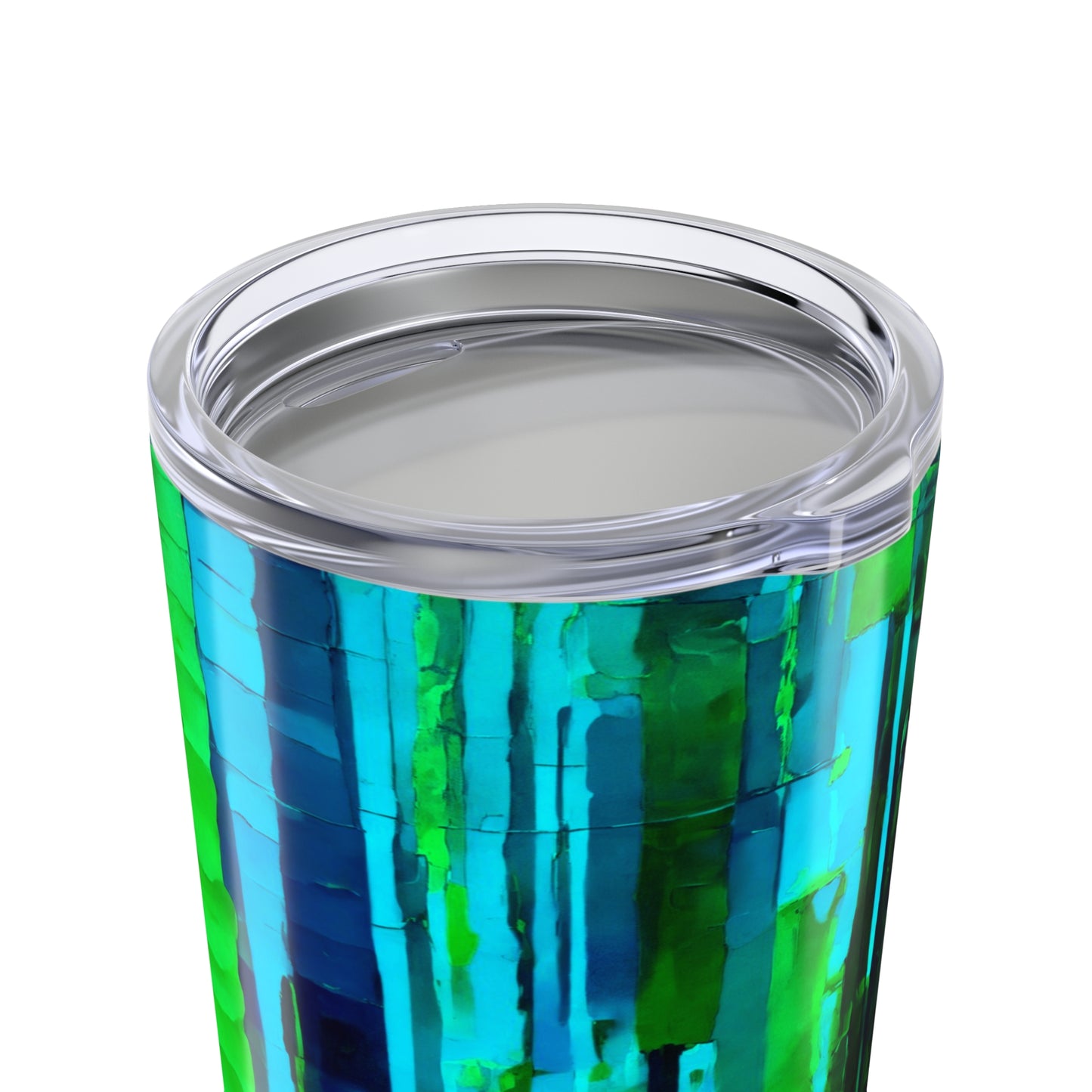 Striped Blue Green Tumbler 20oz