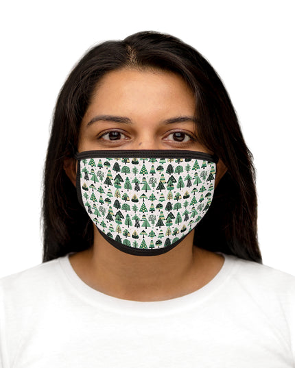 Mini Vintage Green Trees Mixed-Fabric Face Mask