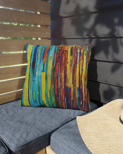 Striped Alpha Pastel 16" x 16" Outdoor Pillow