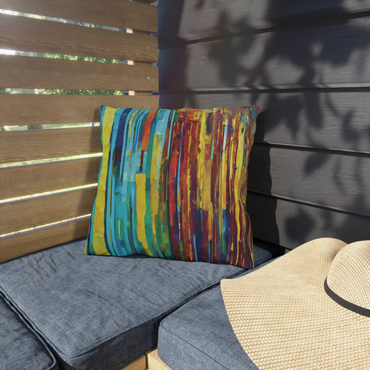 Striped Alpha Pastel 16" x 16" Outdoor Pillow