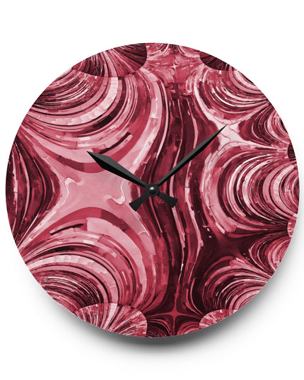 Uzi Spiral Ruby Acrylic Wall Clock, Round or Square, 10.75" x 10.75"
