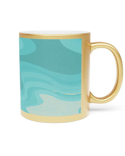 Tif Green Wavey 11 oz Metallic Mug (Silver\Gold)