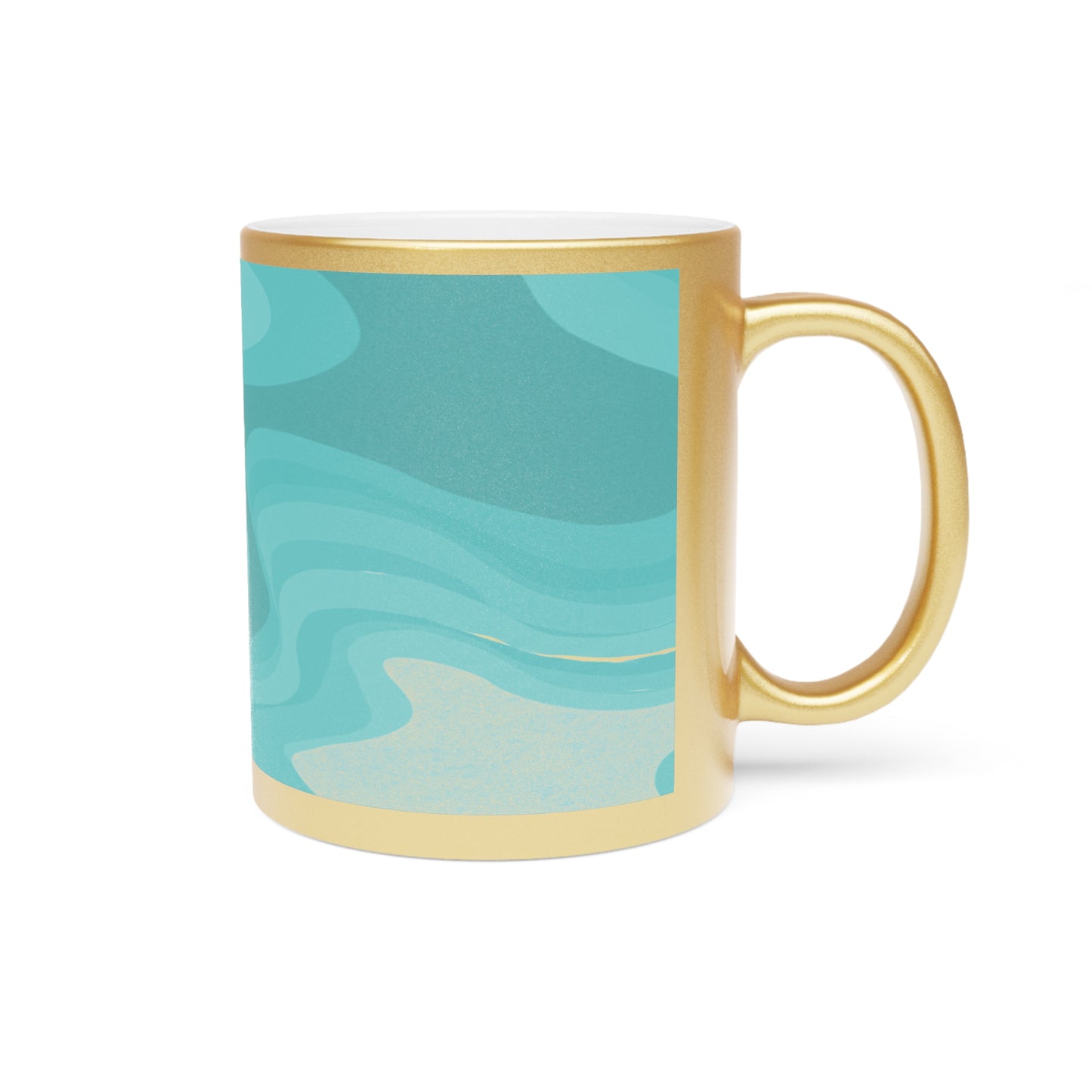 Tif Green Wavey 11 oz Metallic Mug (Silver\Gold)