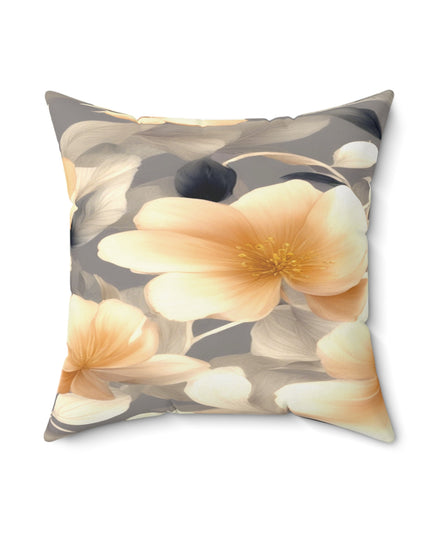 Soft Blossom Floral Bunch Faux Suede Square Pillow, 18" x 18"