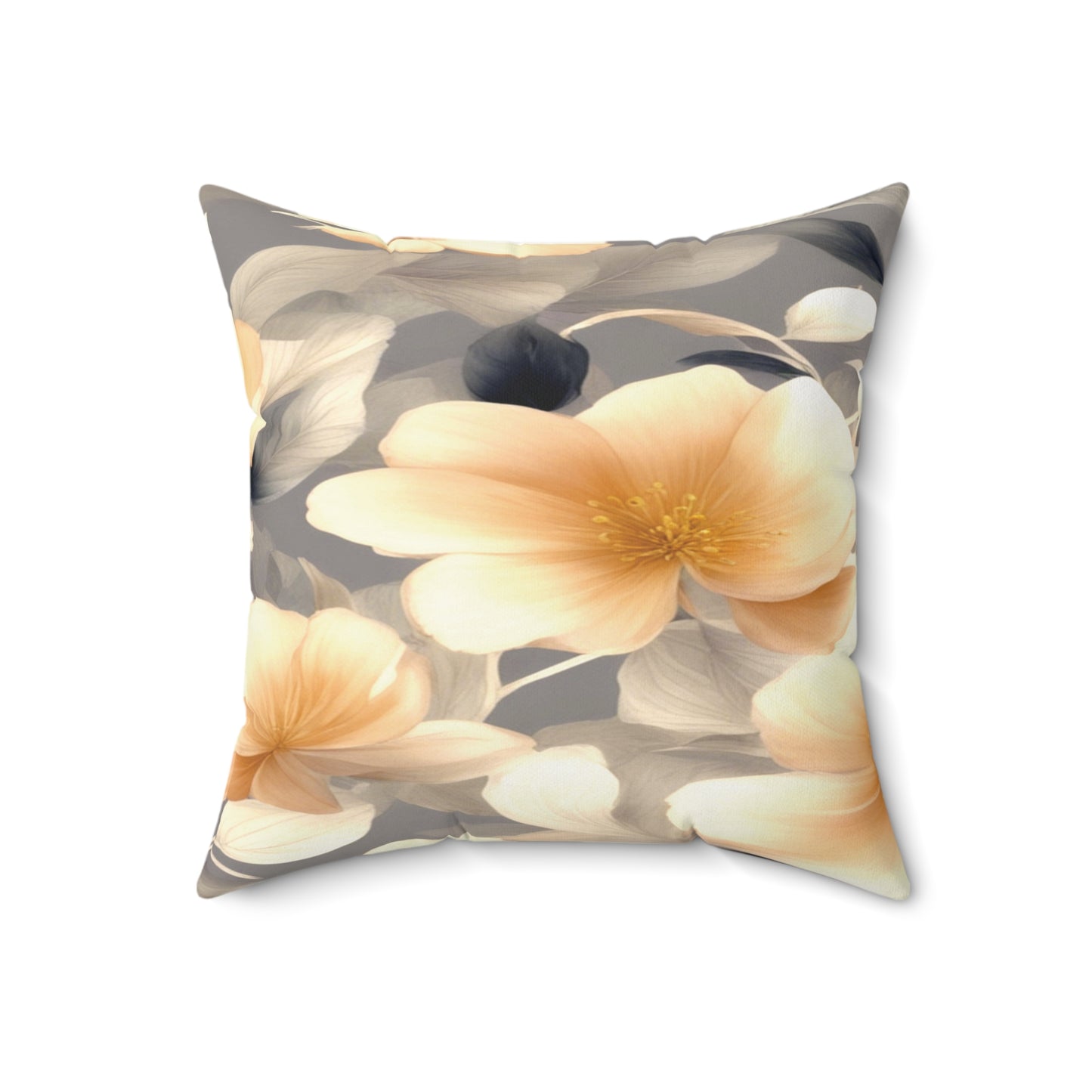 Soft Blossom Floral Bunch Faux Suede Square Pillow, 18" x 18"