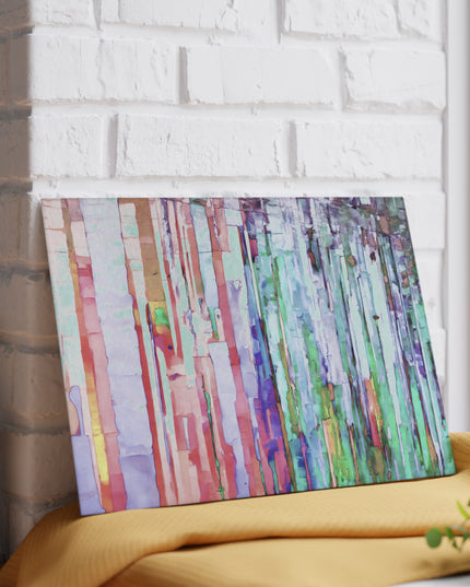 Striped Pastels 8" x 11" Glass Cutting Board
