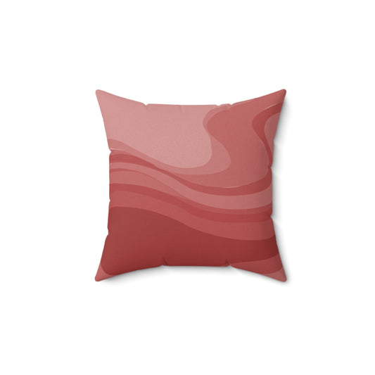 Red Power Wavey 14" x 14" Faux Suede Square Pillow