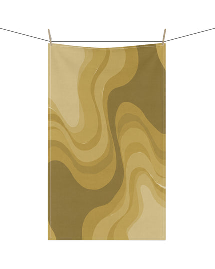 Brown Wavey Tea Towels (cotton, poly), 18" x "30