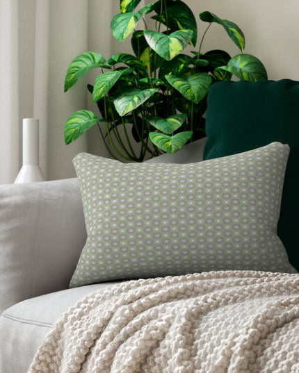Olive Star-crossed Bodies Spun Polyester Lumbar Pillow, 20" x 14"