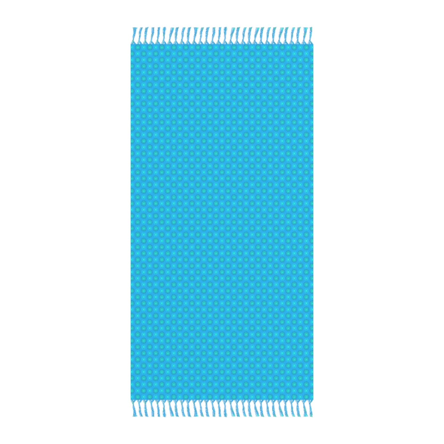Blue Green Star-crossed Bodies Boho Beach Cloth, 38" × 81"
