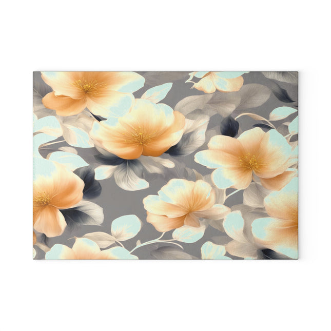 Soft Blossom Floral Bunch Glass Cutting Board, 8" x 11"