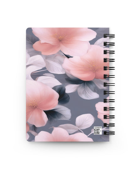 Peach and Blue Gray Floral Bunch Bound Journal, 5" x 7" 150 pages