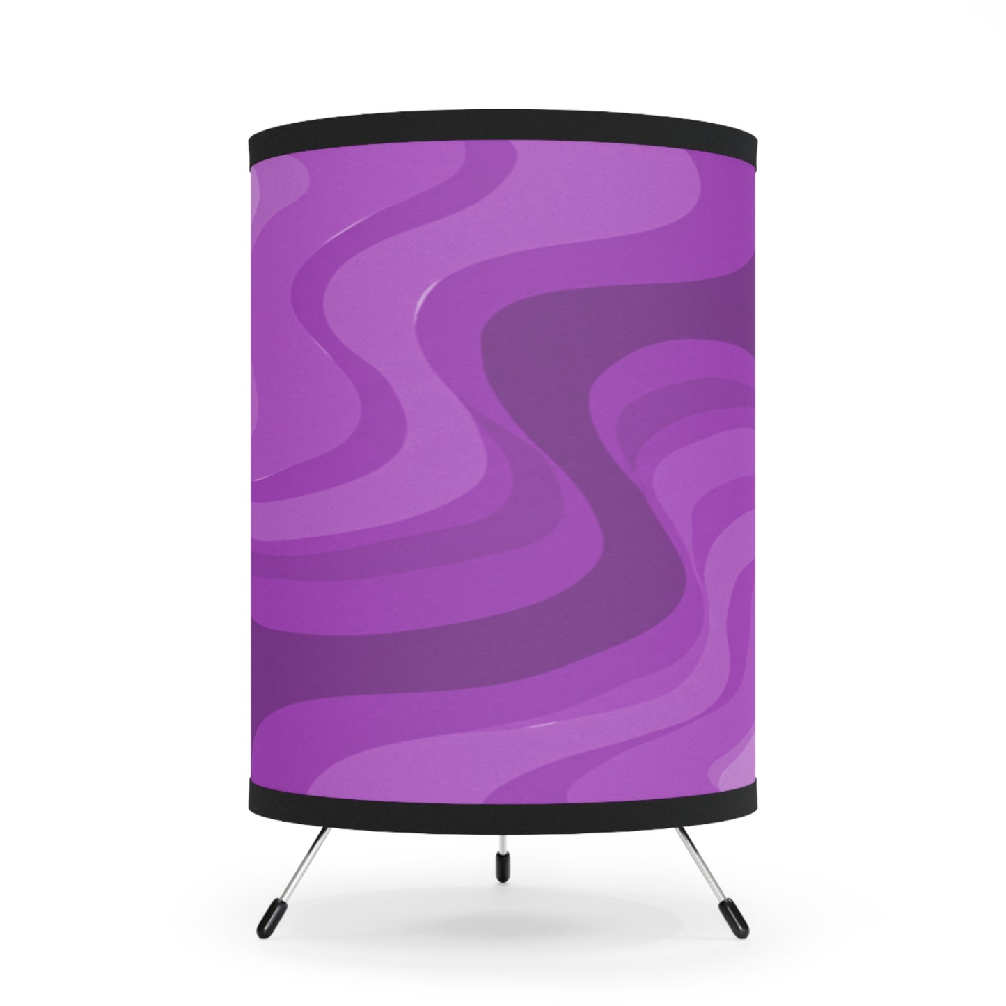 Wavey Purple Wavey Tripod Lamp with High-Res Printed Shade, US\CA plug