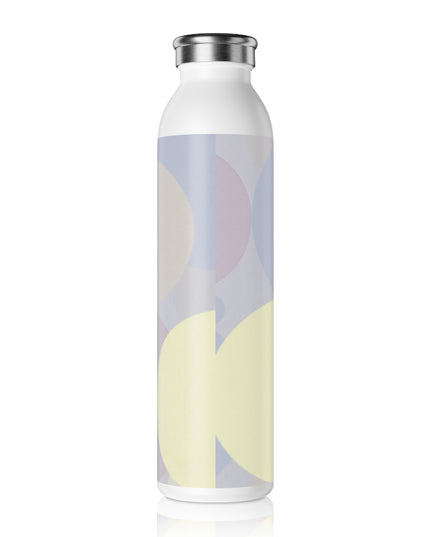 Pastel Soft Blue and Soft White Patches Slim Water Bottle, 20 oz White