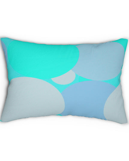Pastel Tan and Tif Patches Spun Polyester Lumbar Pillow, 20" x 14"