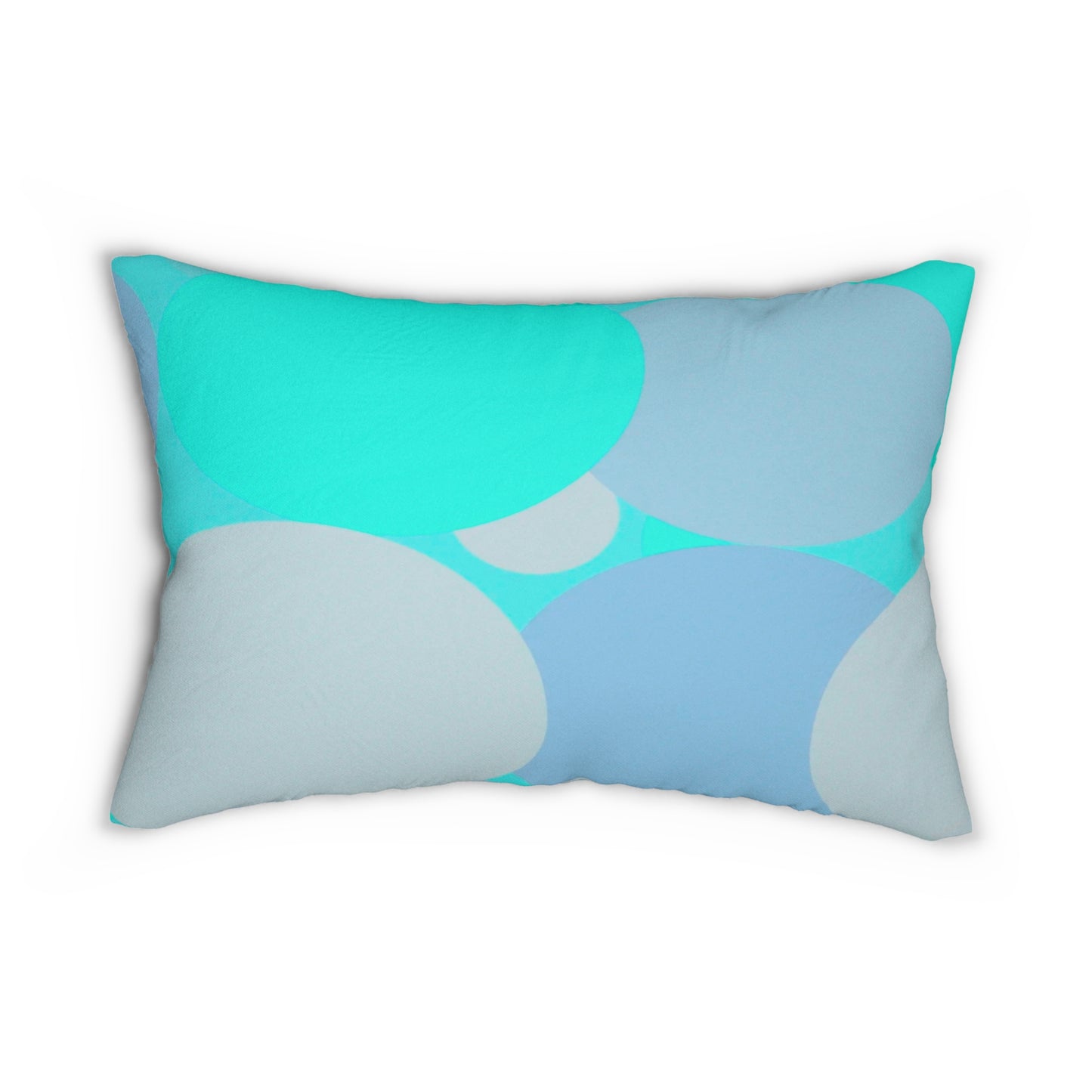 Pastel Tan and Tif Patches Spun Polyester Lumbar Pillow, 20" x 14"