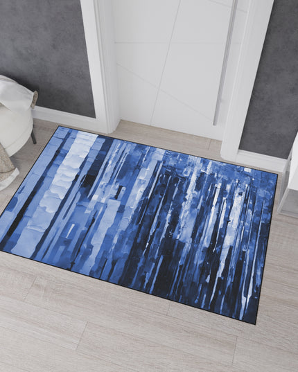 Striped Deep Blue 48" x 72" Heavy Duty Floor Mat