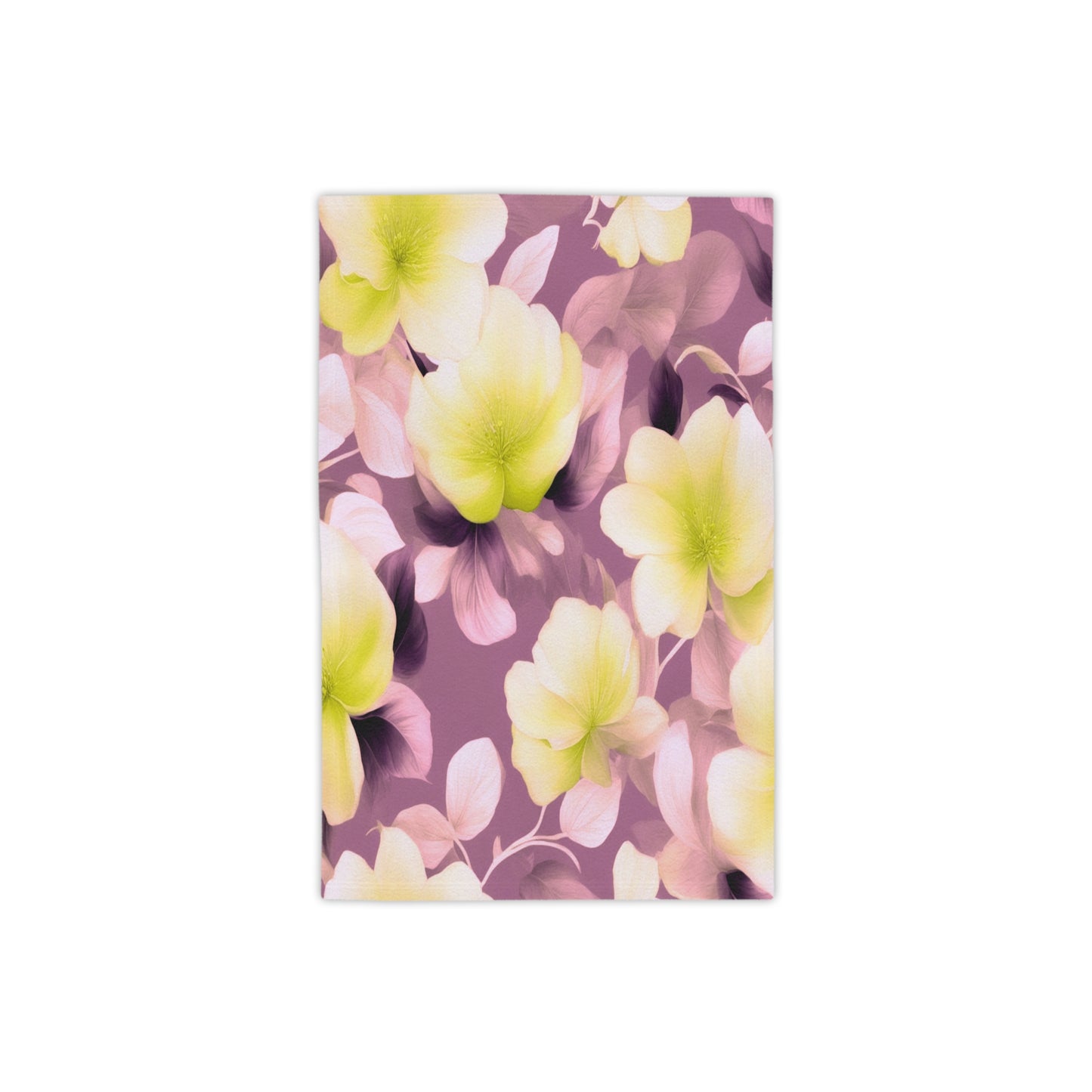 Lemon Blossom Floral Bunch Beach Towel, 18" x 27"