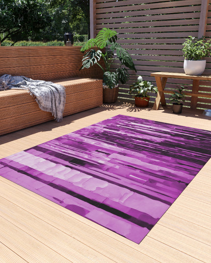 Striped Powder Lavender Outdoor Rug, 60" x 84"