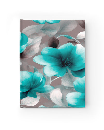 Tif Green Gray Floral Bunch Journal - 128 Blank pages, 5" x 7"