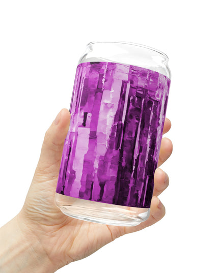 Striped Powder Lavender Sipper Glass, 16oz