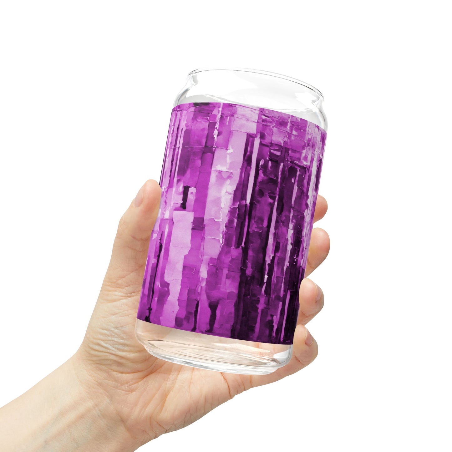 Striped Powder Lavender Sipper Glass, 16oz