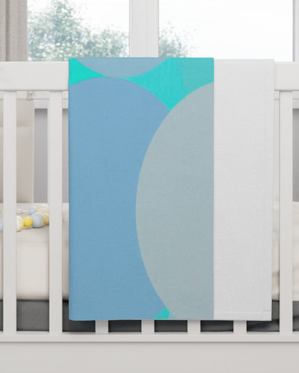 Pastel Tan and Tif Patches Soft Fleece Baby Blanket, 30" x 40"