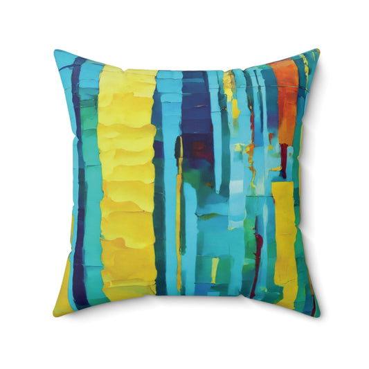 Striped Alpha 20" x 20" Faux Suede Square Pillow