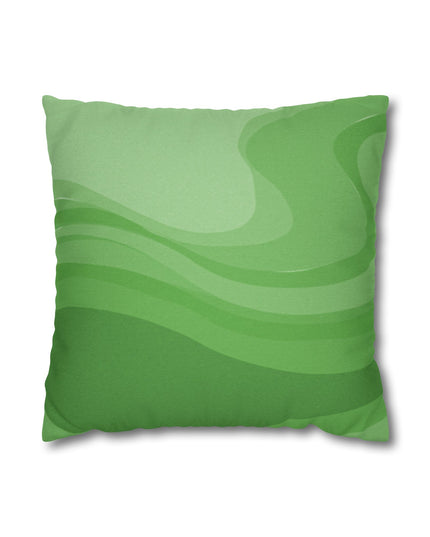 Greenie Meanie Wavey Spun Polyester Square Pillowcase, 14" x 14"