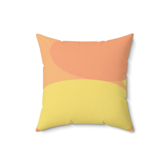 Pastel Bright Oranges Patches 16" x 16" Faux Suede Square Pillow