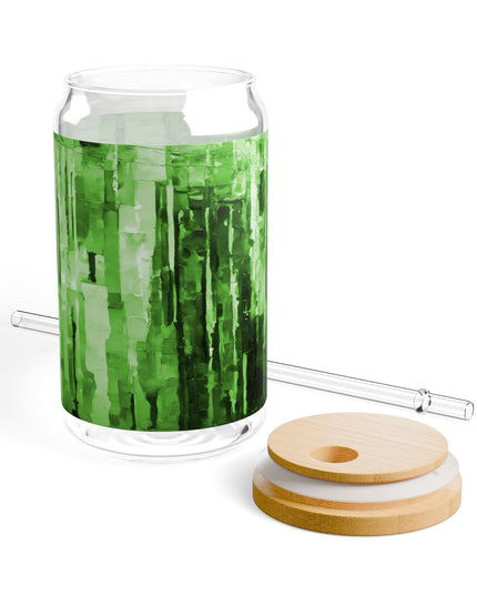 Striped Mint Pastels Sipper Glass, 16oz