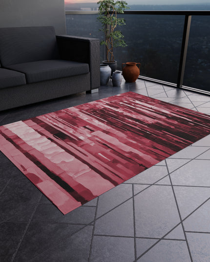 Striped Ruby Outdoor Rug, 60" x 84"