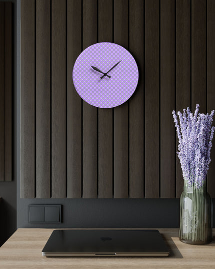 Lavender Star-crossed Bodies Acrylic Wall Clock, Round or Square, 10.75" x 10.75"