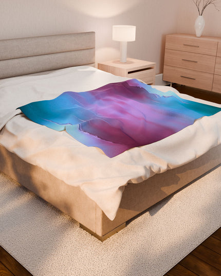 Wine Sea Blue Fog Velveteen Plush Blanket, 50" x 60"