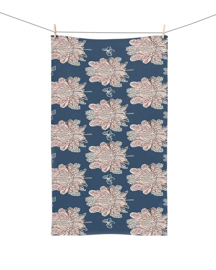 Rose White Floral Butterflies Hand Towel, 16" x 28"