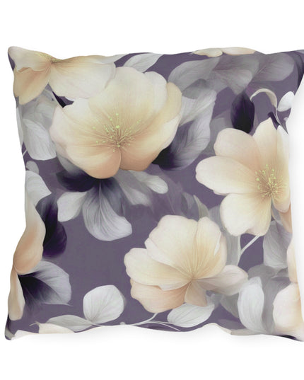 White Blush Floral Bunch 18" x 18" Outdoor Pillow