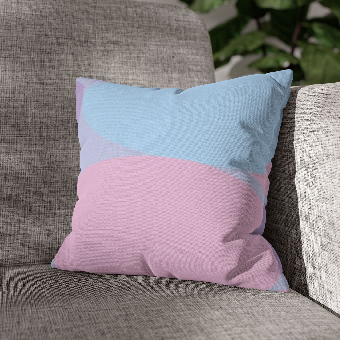 Pastel Purple and Mauve Patches Spun Polyester Square Pillowcase, 14" x 14"