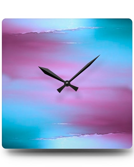 Wine Sea Blue Fog Acrylic Wall Clock, Round or Square, 10.75" x 10.75"