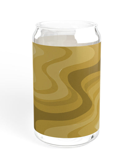 Brown Wavey Sipper Glass, 16oz