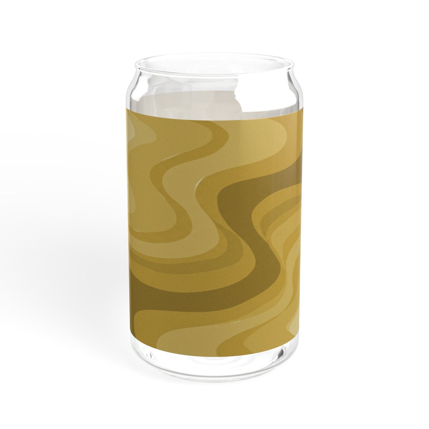 Brown Wavey Sipper Glass, 16oz