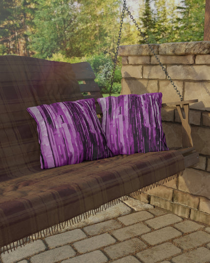 Striped Powder Lavender Pastel 16" x 16" Outdoor Pillow