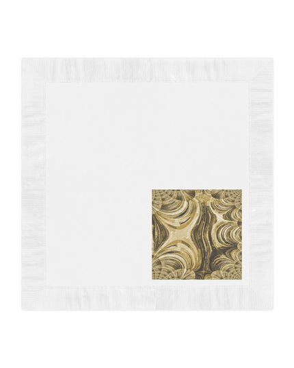 Uzi Spiral Light Brown White Coined Napkins, 6.5" x 6.5"