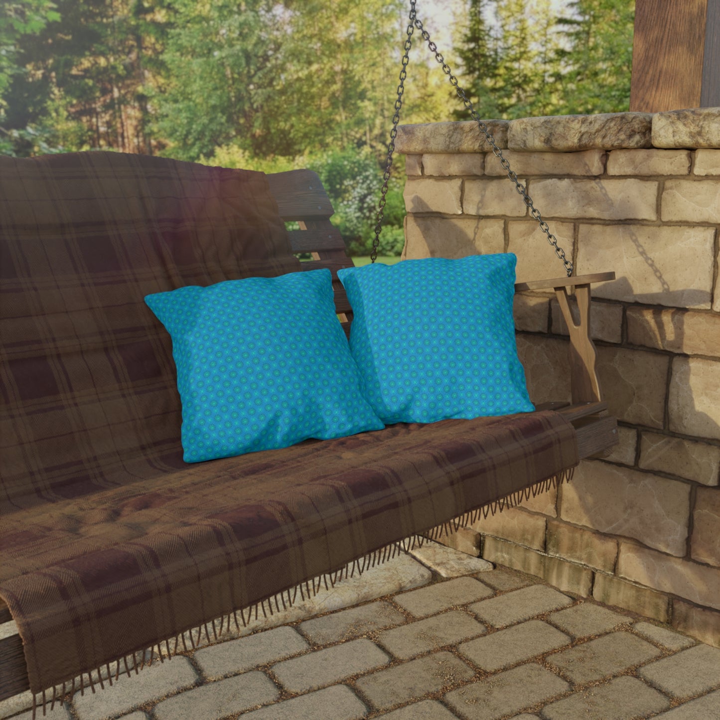 Light Blue Star-crossed Bodies 16" x 16" Outdoor Pillows