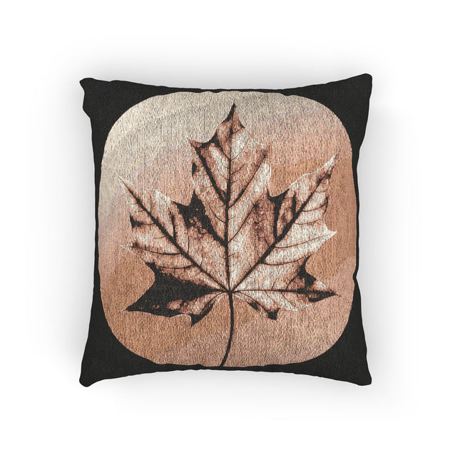 Soft Maple Leaf Woven Pillow, 17" x 18"