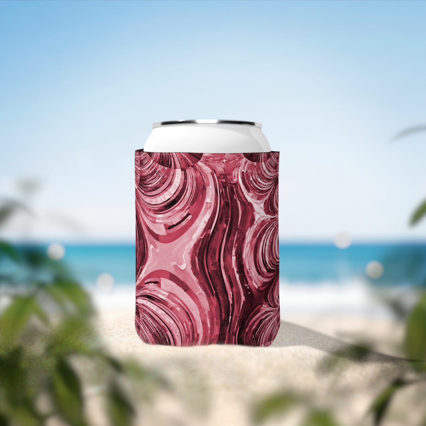 Uzi Spiral Ruby 12 oz Can Cooler Sleeve